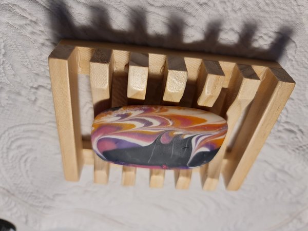 Lamellen-Seifenschale aus Holz (hell)